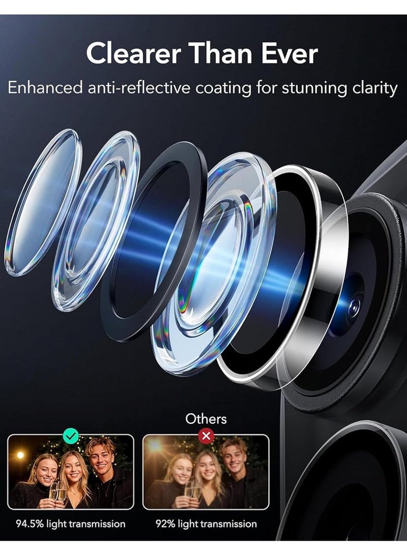 Wtech vivo V70 5G / V70 Elite 5G 2026 Premium Alloy Ring Camera Lens Tempered Glass Protector Shield (MLGICR) - Clear/Black - Image 5