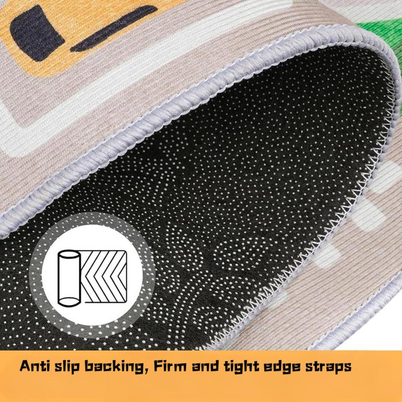 Jngred Kids Car Rug Playmat with Non-Slip Rubber Backingï¼ŒCar City Life Road Carpetï¼ŒChild Car Traffic Rugs ï¼ŒTrain Track Play Mat(80Ã—120cm/32Ã—47in) - Image 3