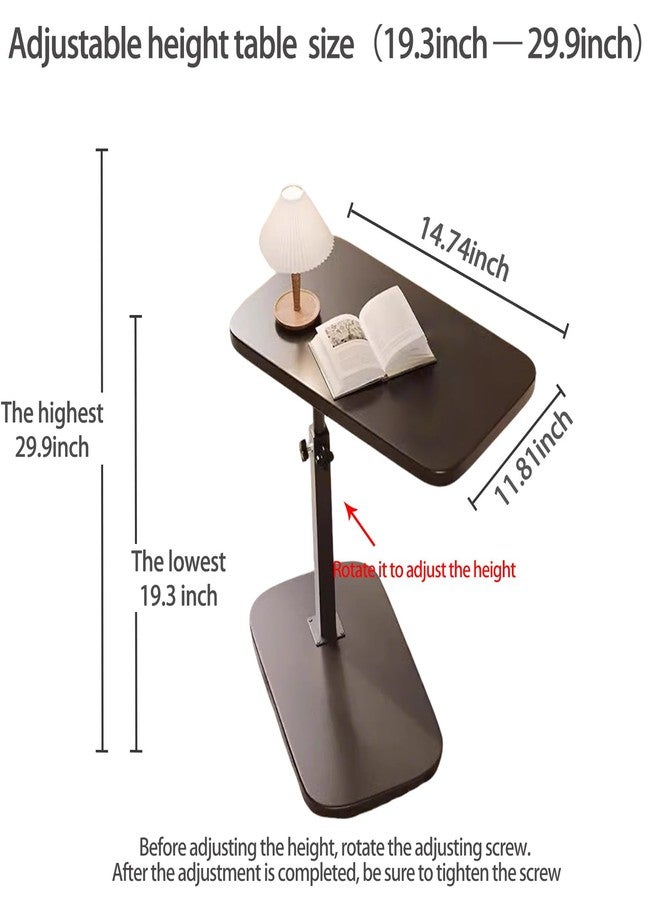 Vorriop Pedestal Adjustable c Table for Small Spaces，C Shaped End Table Desktop can Turn 360° and the Height of the Sofa Small TV Tray Table Can be Adjusted for Couch - Image 2