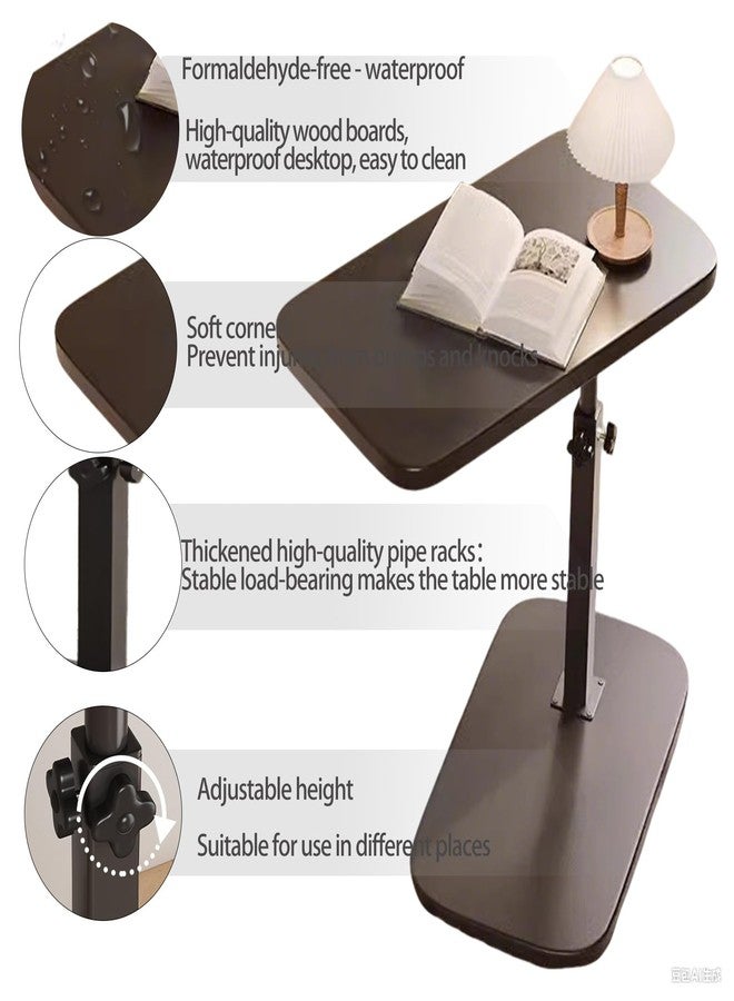 Vorriop Pedestal Adjustable c Table for Small Spaces，C Shaped End Table Desktop can Turn 360° and the Height of the Sofa Small TV Tray Table Can be Adjusted for Couch - Image 4