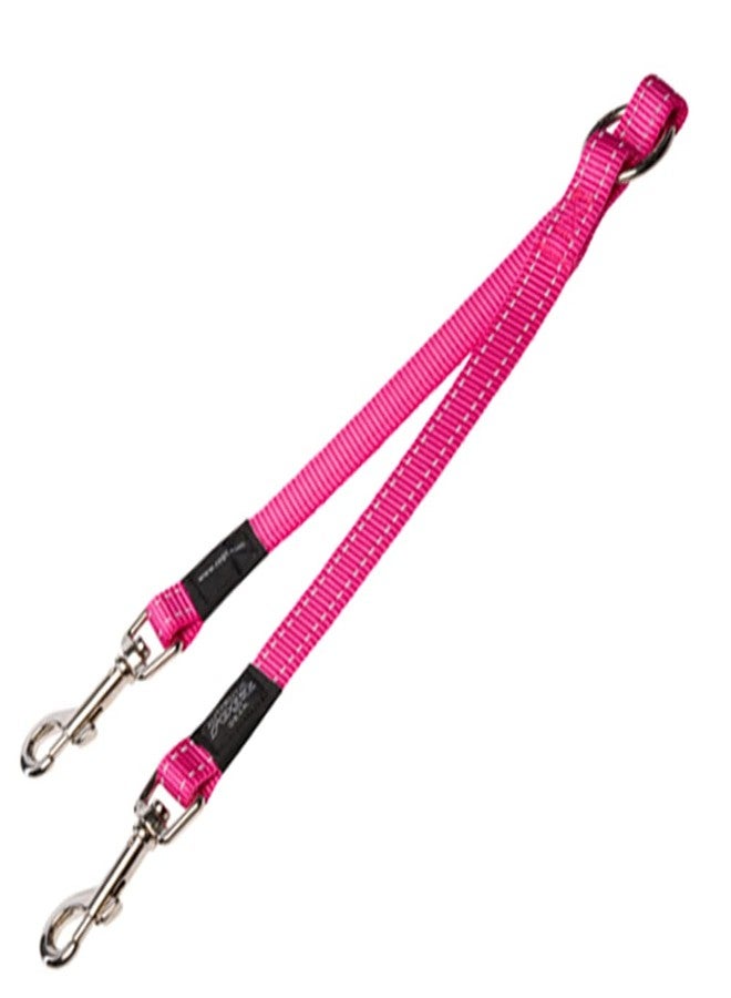 Rogz Double Split Leash Medium - Pink - Image 1