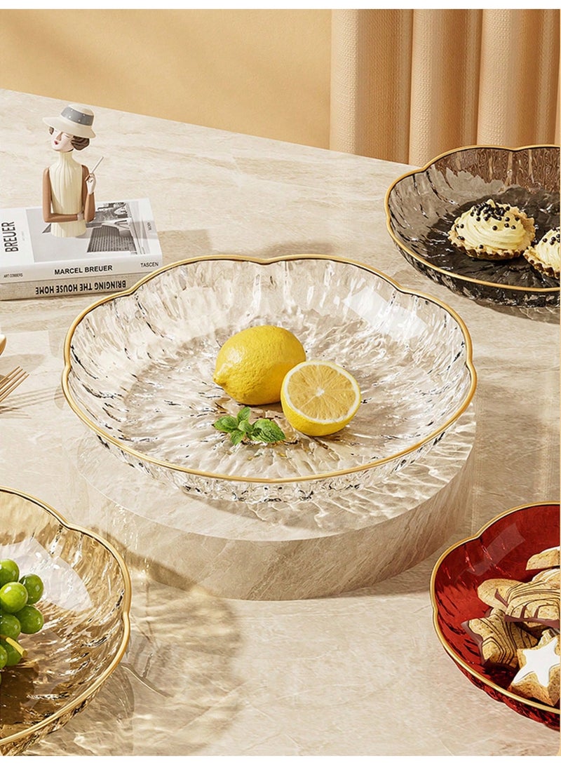 Squarecircle 3PC Serving Tray Set with Gold Rim, Elegant Decorative Trays for Fruit, Dessert, Dry Snacks & Table Display - Image 2