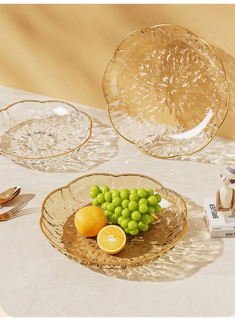 Squarecircle 3PC Serving Tray Set with Gold Rim, Elegant Decorative Trays for Fruit, Dessert, Dry Snacks & Table Display - Image 5