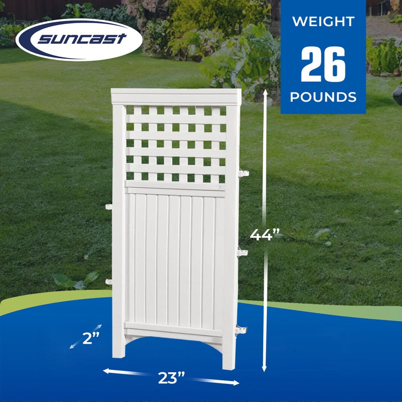 Suncast 4-Panel Outdoor Screen Enclosure - Freestanding Wicker Resin Reversible Panel Outdoor Screen - Perfect for Concealing Garbage Cans, Air Conditioners - White (4-Panels) - Image 3