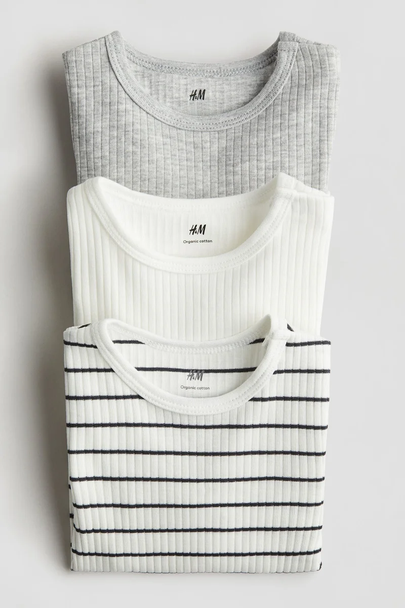 H&M 3-pack ribbed bodysuits