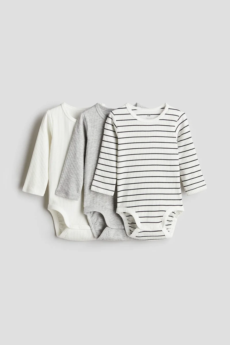 H&M 3-pack ribbed bodysuits