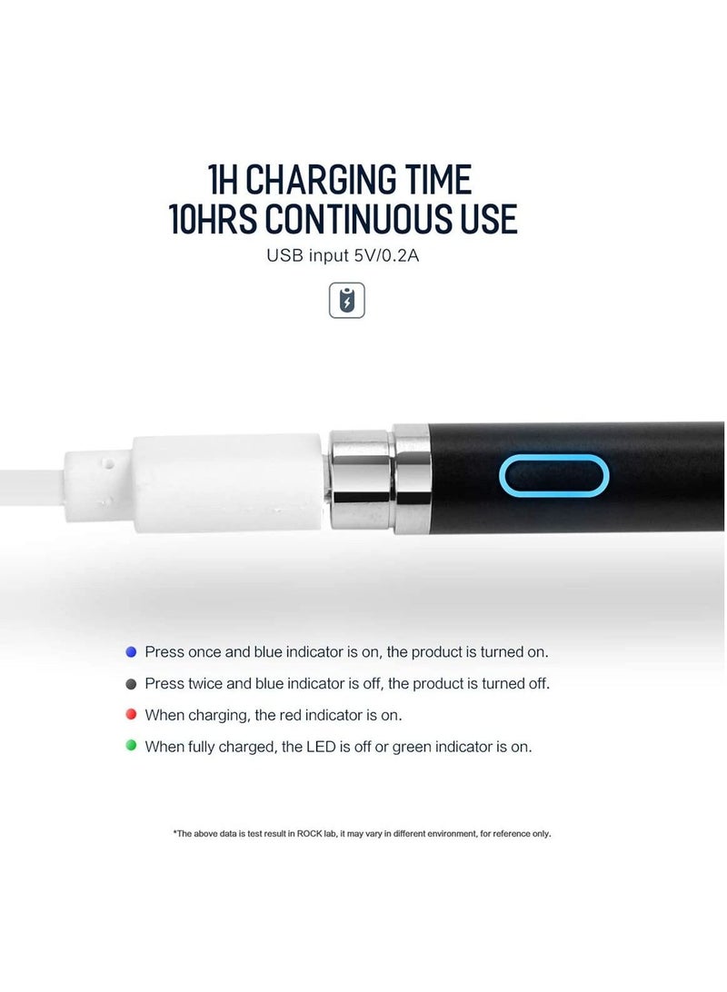 Stylus Pens for Touch Screens, 1.45mm High Precision and Sensitivity Point IPad Pencil Fine Point Active Smart Digital Pen for Tablet Work at iOS and Android Touch Screen (Black) - Image 4