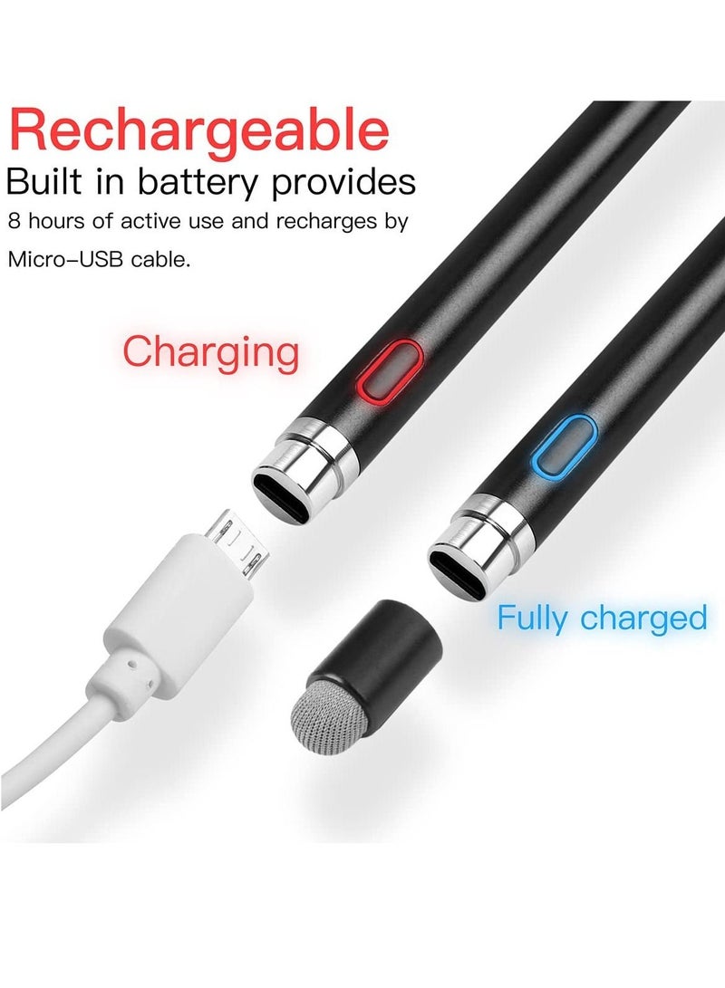 Stylus Pens for Touch Screens, 1.45mm High Precision and Sensitivity Point IPad Pencil Fine Point Active Smart Digital Pen for Tablet Work at iOS and Android Touch Screen (Black) - Image 3