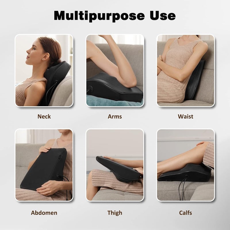 EXTRA LUX Portable Back and Neck Massager with Heat – Shiatsu Deep Tissue Massage Pillow for Pain Relief at Home, Office, or Travel – Adjustable Straps, Easy to Use - Image 5