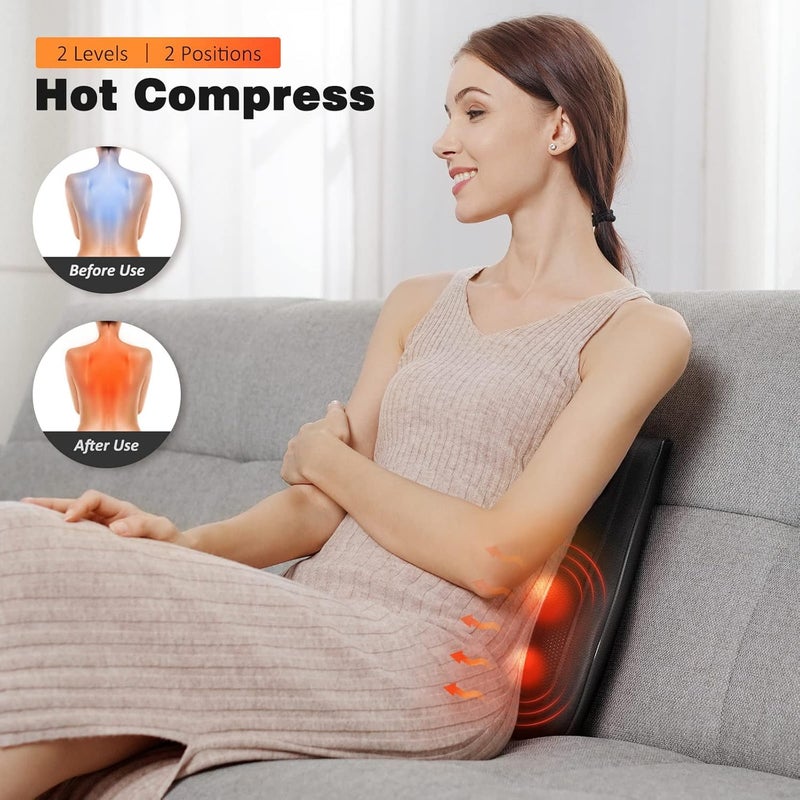 EXTRA LUX Portable Back and Neck Massager with Heat – Shiatsu Deep Tissue Massage Pillow for Pain Relief at Home, Office, or Travel – Adjustable Straps, Easy to Use - Image 4