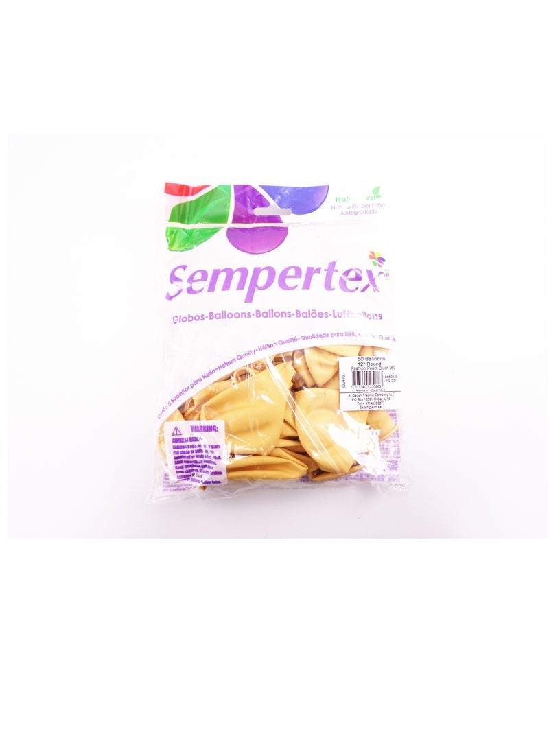 سيمبرتكس بالونات اللاتكس Sempertex مقاس 12 بوصة ، خوخ - Image 2
