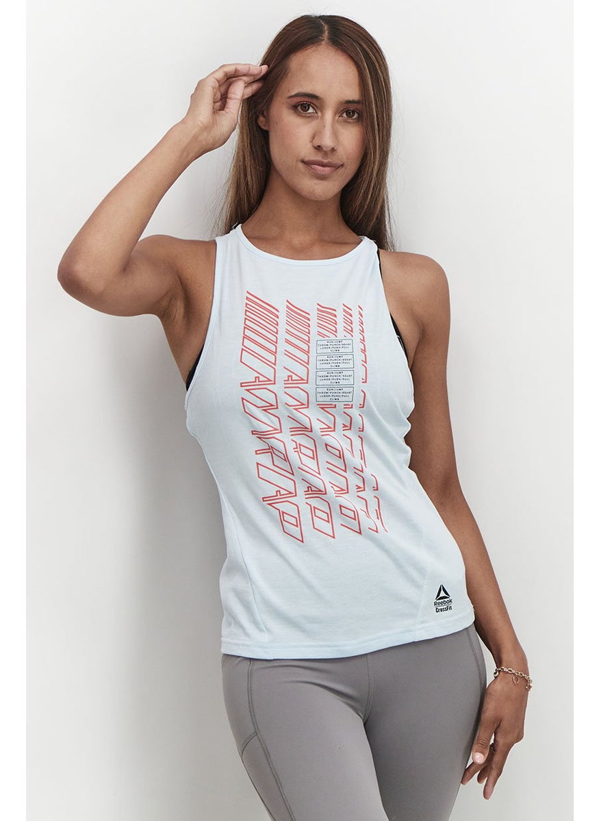 Reebok Women Cross Fit Sleeveless Tank Top, Light Blue  - Image 1