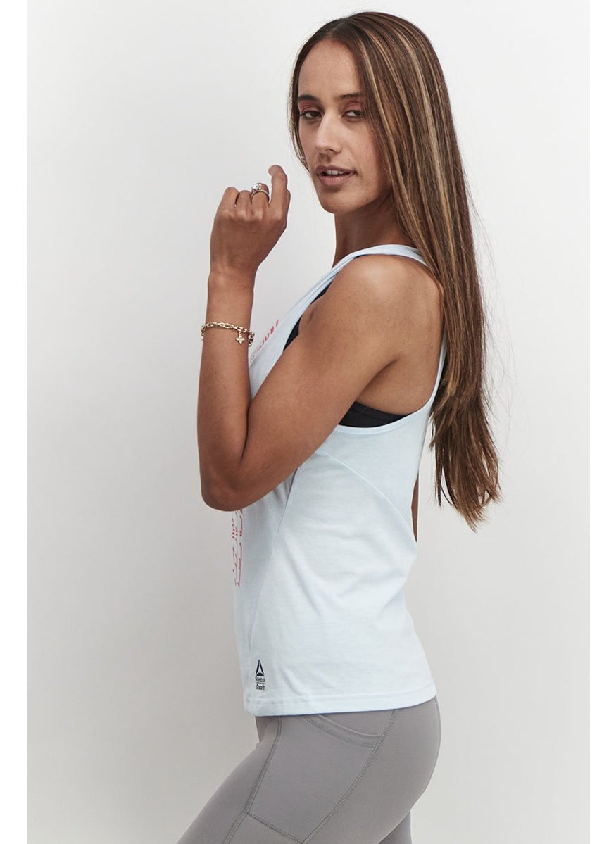 Reebok Women Cross Fit Sleeveless Tank Top, Light Blue  - Image 3