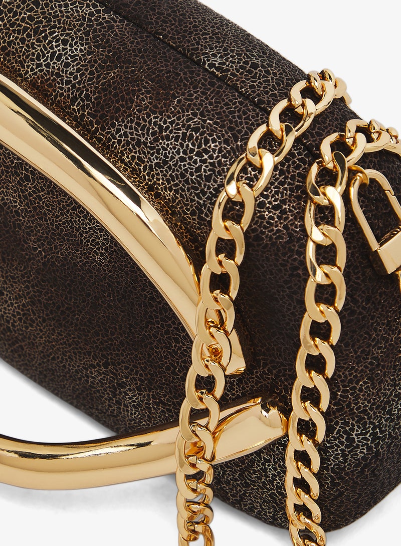 Ella Limited Edition Gold Accent Embellished Metallic Clutch - Image 3