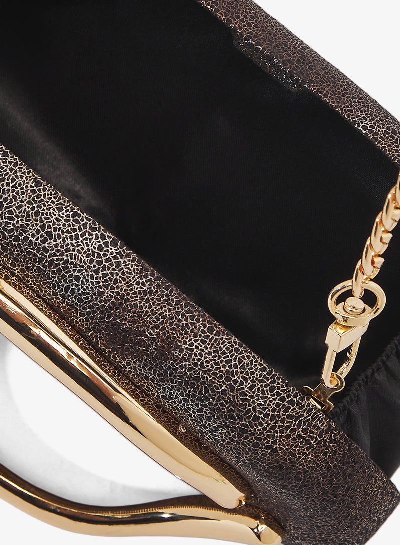 Ella Limited Edition Gold Accent Embellished Metallic Clutch - Image 4