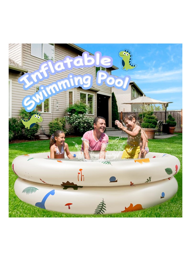 Inflatable Kiddie Pool, Round Bath Pool Pool Inflatable Swimming Pool, Small Inflatable Swimming Pool For Outdoor Garden Supplies, 120cm Portable Family Garden Summer Water Swimming Pools - Image 3