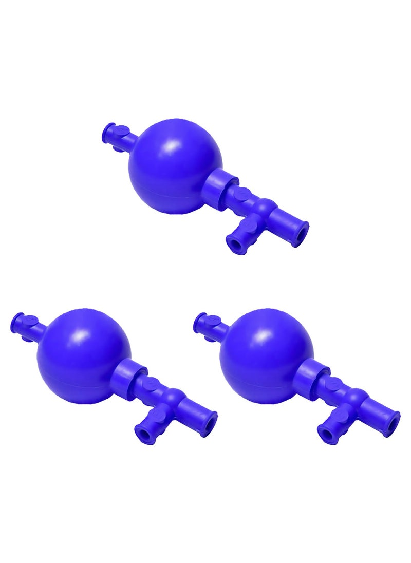 King Mariot Pipette Filler | Blue Rubber Filler | 3 Valves for Suction, Evacuate & Air Release | 13.2cm x 5cm  - Image 2