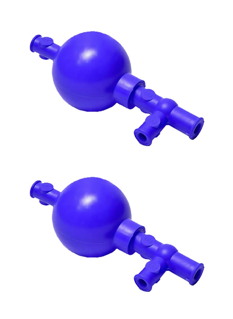 King Mariot Pipette Filler | Blue Rubber Filler | 3 Valves for Suction, Evacuate & Air Release | 13.2cm x 5cm  - Image 1