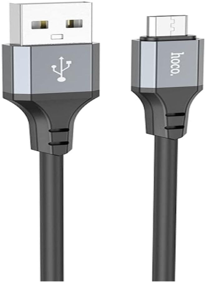 Hoco - Hoco X92 - Honest Silicone Charging And Data Transmittion Cable (2.4A - 3M), USB-A To Micro-USB Plug, Compatible With Samsung Huawei Xiaomi Oppo - Black - Image 1