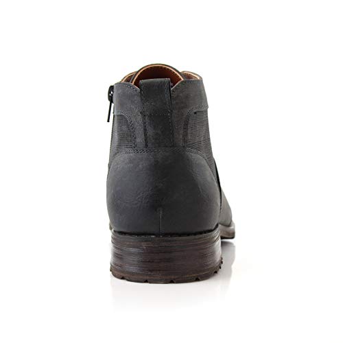Ferro Aldo Men's Blaine Cap Toe Chukka Boots | Lace-Up Ankle Dress Boot with Side Zipper | MFA806035 | in Charcoal Grey, Size 11 - Image 5