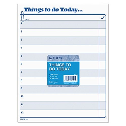 TOPS Daily Agenda Things to Do Today Pad, 8.5 x 11 Inches, 100-Sheet Pad (2170) - Image 2