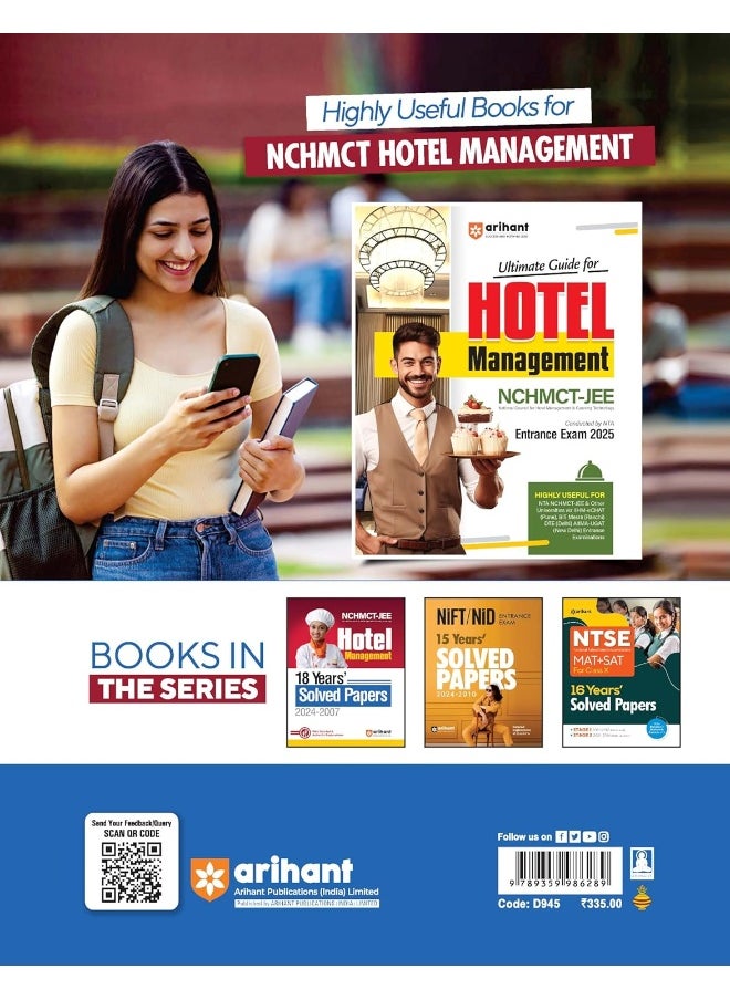 Arihant NCHMCT(National Council of Hotel Management and Catering Technology Joint Entrance Examination ) - JEE Hotel Management 18 Years Solved Papers' 2024-2007 | Previous Year Questions (PYQ) | Detailed & Authentic Explanation | Pattern | Chapter Weightage | Difficulty level of questions | for 2025 Exam  - Image 2