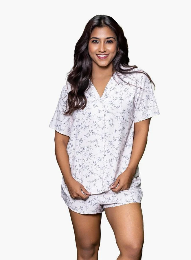 Aadaraya Aadaraya Pyjama Short Set Shirt and Shorts