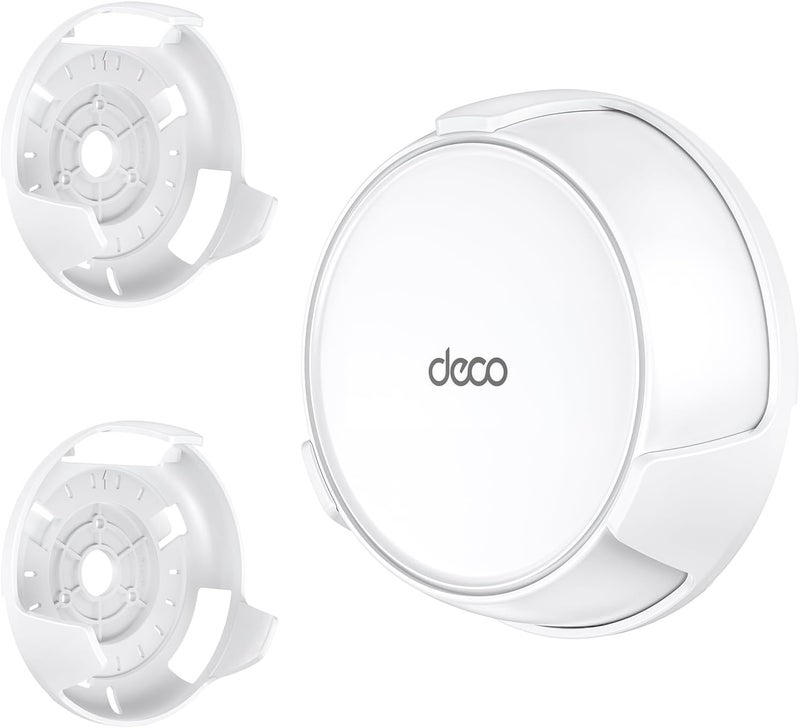SURVADV Wall Mount Holder for TP-Link Deco BE23/BE25/BE3600/BE5000 Mesh WiFi 7 System (White, 2-Pack) - Image 1