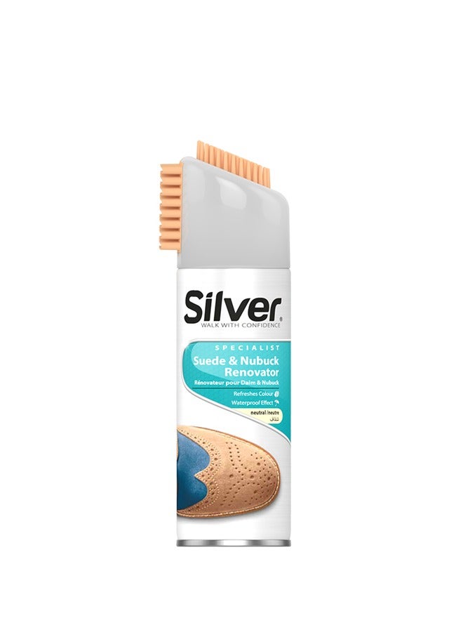 Silver Shoe Care Spray, Suede and Nubuck Renovator, Restores Faded Colors, Natural 200ml - Image 1