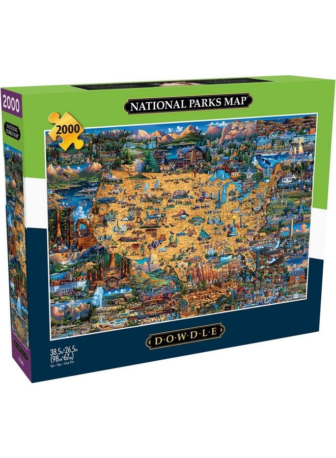 Buffalo Games - Dowdle - National Parks Map - 2000 Piece Jigsaw Puzzle for Adults -Challenging Puzzle Perfect for Game Nights - Finished Size is 38.50 x 26.50 - Image 1