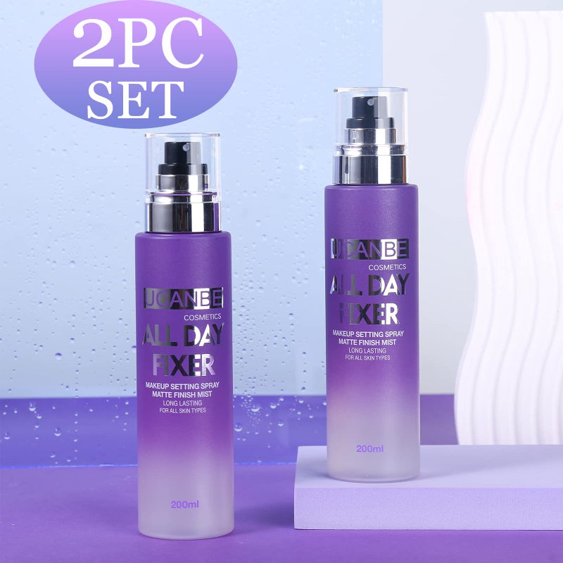 UCANBE Makeup Setting Spray - 2PC Set Matte Finishing Spray, Long Lasting Oil Control Make Up Spray, Lightweight Hydrate Face Mist for Face - Image 2