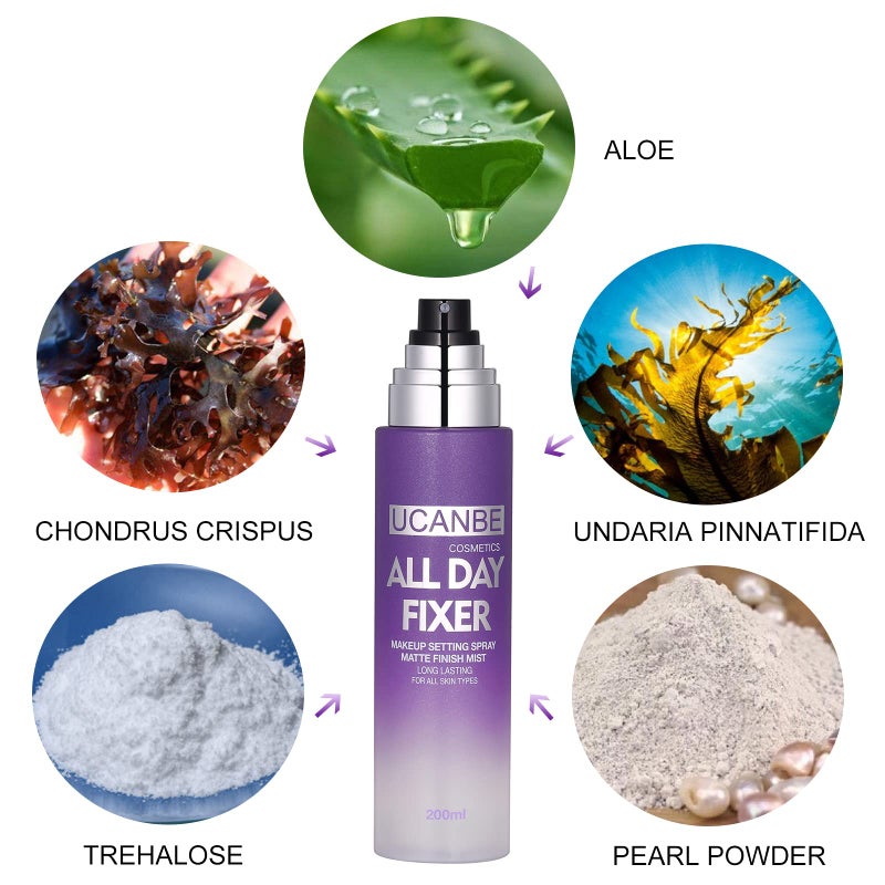 UCANBE Makeup Setting Spray - 2PC Set Matte Finishing Spray, Long Lasting Oil Control Make Up Spray, Lightweight Hydrate Face Mist for Face - Image 3