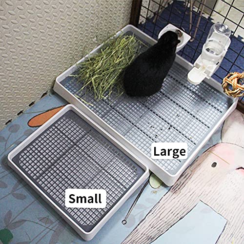 Oncpcare 22x18 Super Large Rabbit Litter Box with Grate for Cage, Extra Large Bunny Restroom Tray Pan Toilet, Fits 2 Rabbits - Image 5