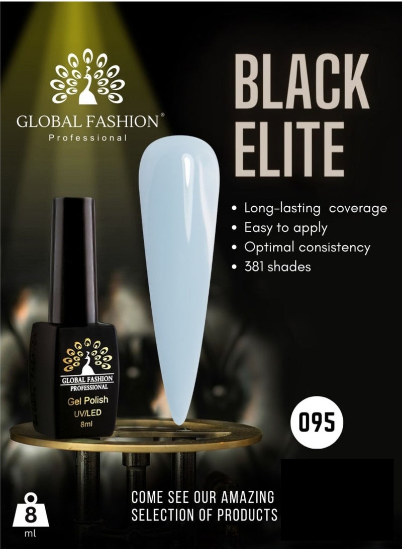 GLOBAL FASHION Global Fashion Black Elite Gel Polish | 132 Colors of Long-Lasting Elegance - 8ml | 095  - Image 2