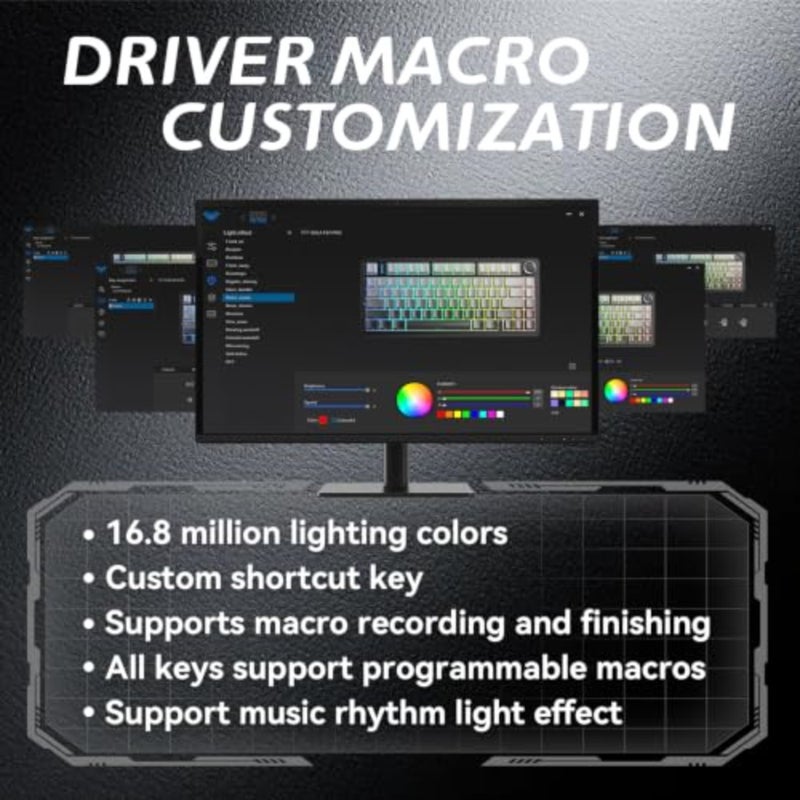 AULA F75 75% Wireless Gasket Gaming Keyboard, Hot Swappable Gaming Keyboard, Pre-Lubed Reaper Switches, Five-Layer Padding and Knob, 2.4GHz/Bluetooth 5.0/USB-C Tri-Mode, RGB Backlit for PC/Mac - Image 5