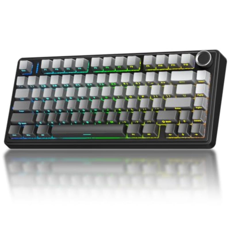 AULA F75 75% Wireless Gasket Gaming Keyboard, Hot Swappable Gaming Keyboard, Pre-Lubed Reaper Switches, Five-Layer Padding and Knob, 2.4GHz/Bluetooth 5.0/USB-C Tri-Mode, RGB Backlit for PC/Mac - Image 1