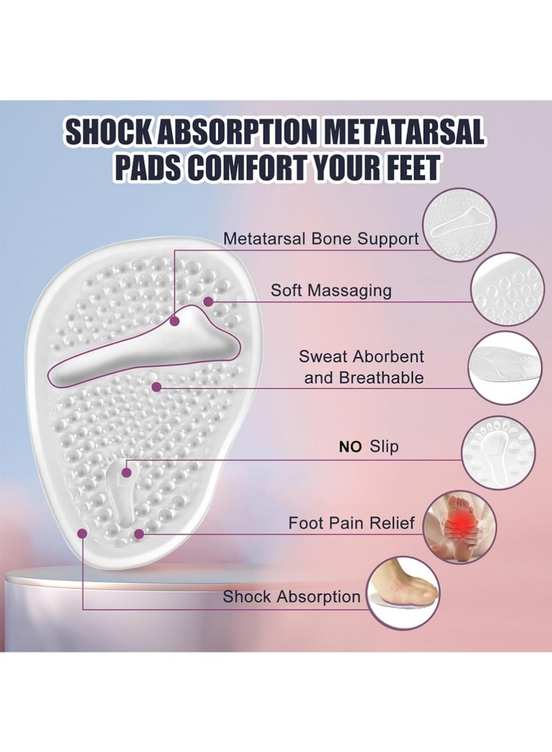 4 Pairs Ball of Foot Cushions, Metatarsal Pads Women, High Heels Non-Slip Comfort Pads, Shoe Support for Metatarsalgia Mortons Neuroma Pain Relief - Image 5