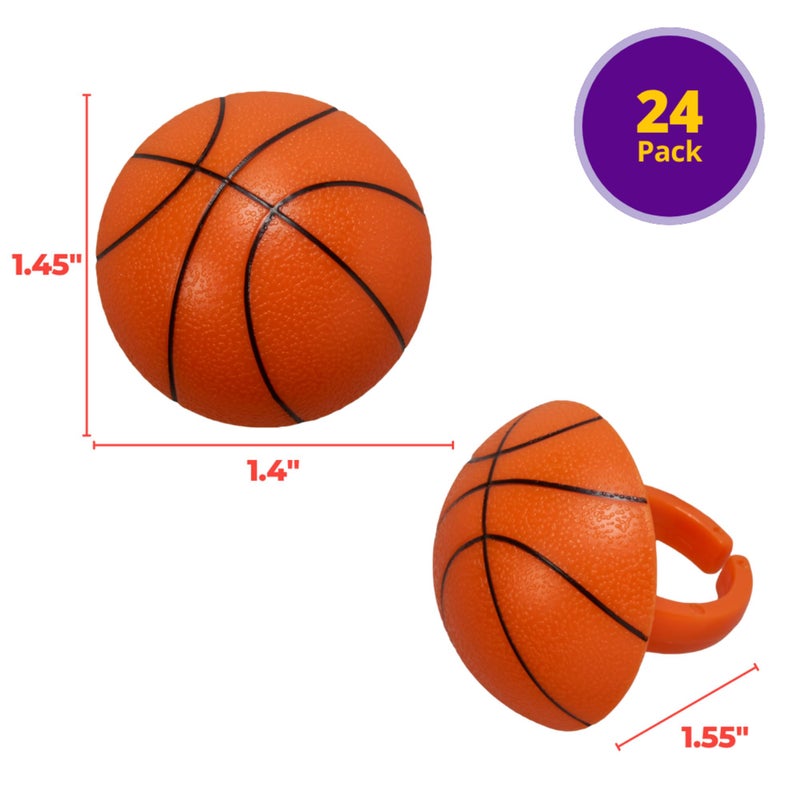 DECOPAC 3D Basketball Rings, Cupcake Decorations, Food Safe Cake Toppers â€“ 24 Pack - Image 4