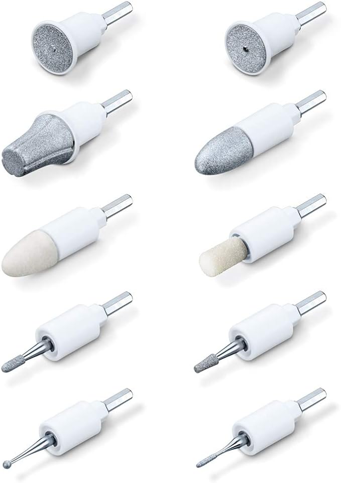 Beurer مجموعة بوير MP84UK القابلة لإعادة الشحن للعناية بالأظافر والقدمين، ملف أظافر كهربائي لاسلكي مع 10 ملحقات وبطارية قوية، مثقاب أظافر مع حقيبة شحن وتخزين عملية للاستخدام في المنزل