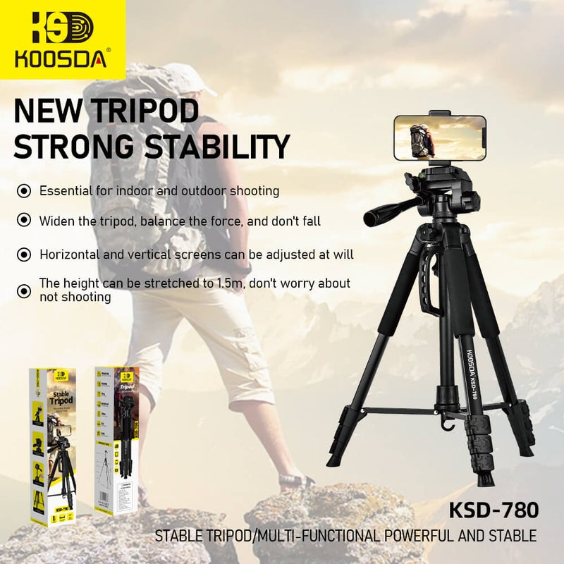 KOOSDA KSD-780 1.5M Heavy-Duty Tripod – Versatile and Reliable Support - Image 2