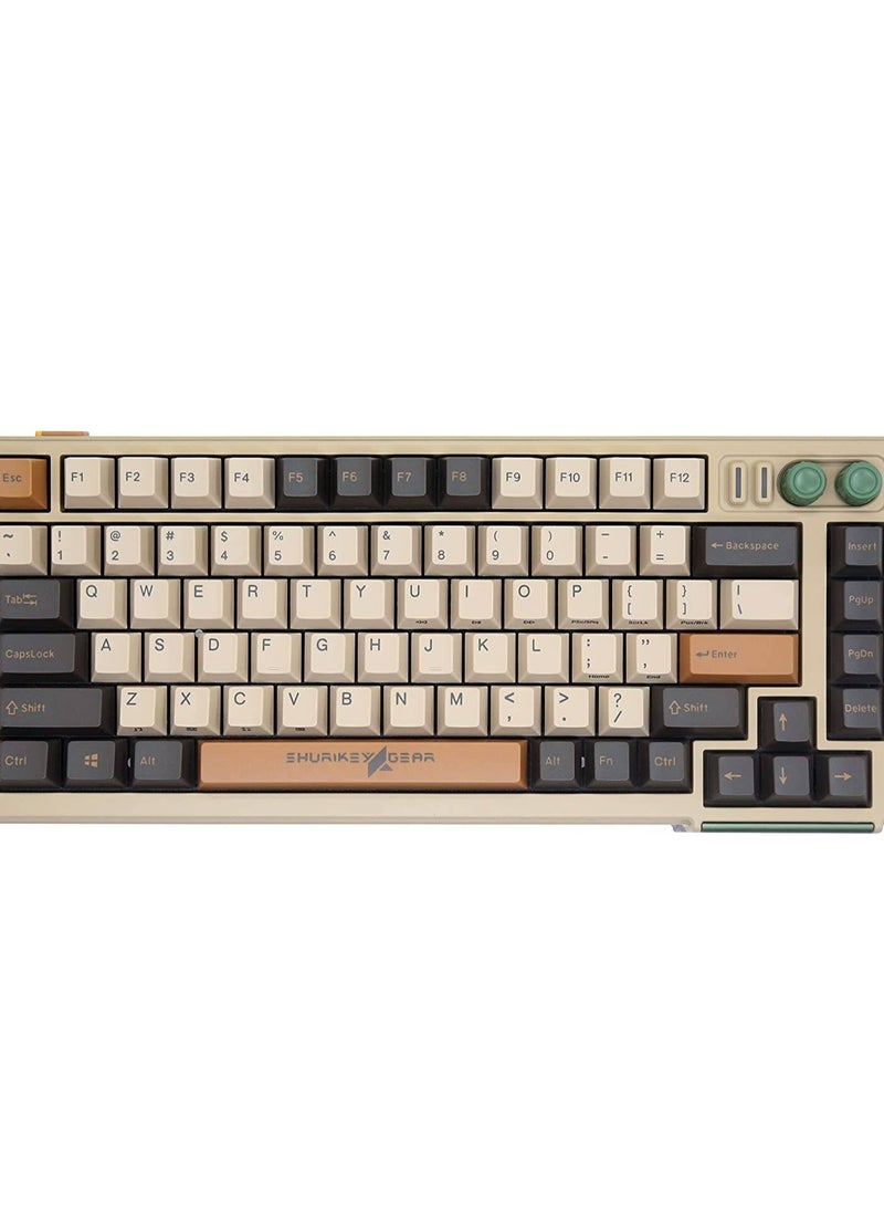 Varmilo - Varmilo Shurikey Saizo 002 75% Wired/Wireless Mechanical Gaming Keyboard, EC V2 Ivy Switches, Double Shot Keycaps, 4400mAh Battery Capacity, English (US) Layout, Brown - Image 1
