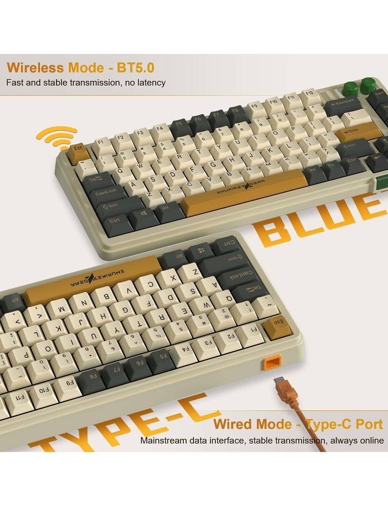 Varmilo - Varmilo Shurikey Saizo 002 75% Wired/Wireless Mechanical Gaming Keyboard, EC V2 Ivy Switches, Double Shot Keycaps, 4400mAh Battery Capacity, English (US) Layout, Brown - Image 1