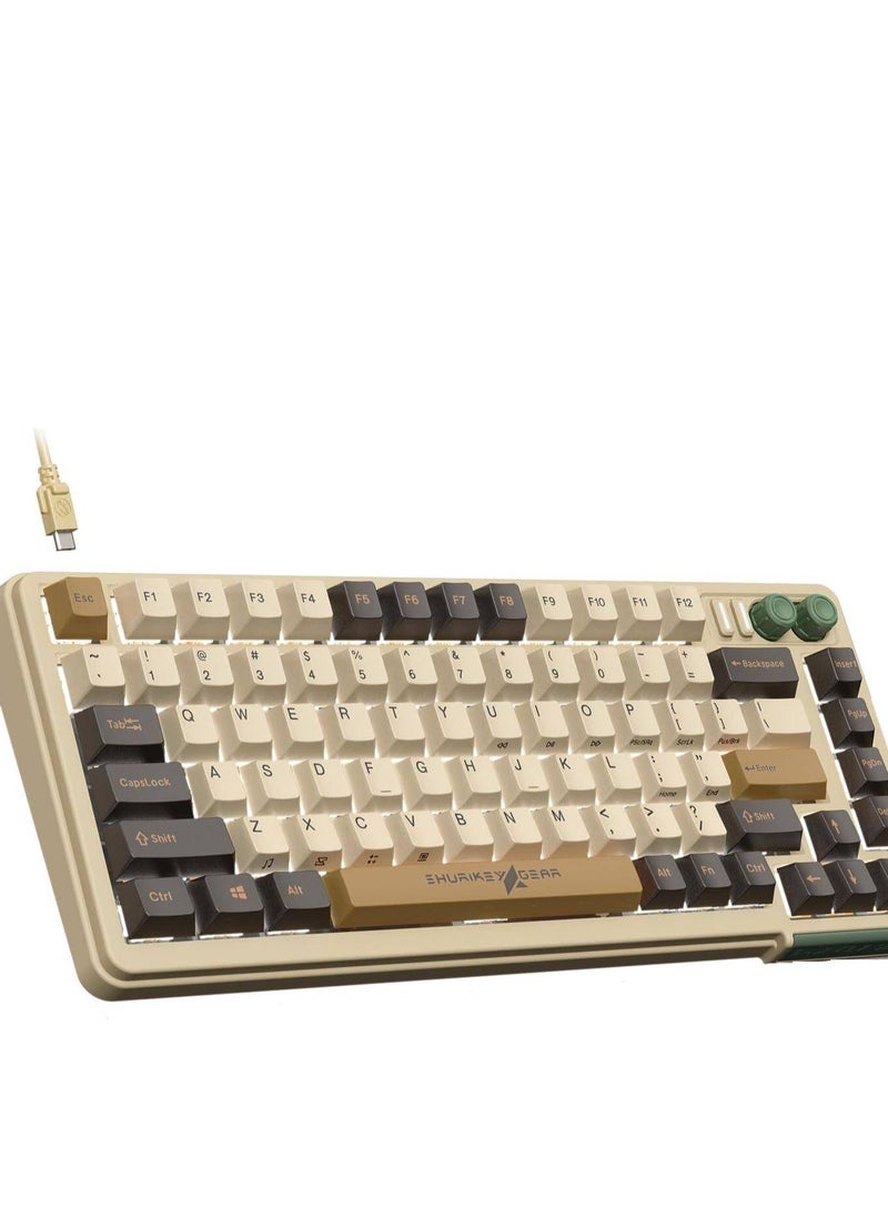 Varmilo - Varmilo Shurikey Saizo 002 75% Wired/Wireless Mechanical Gaming Keyboard, EC V2 Ivy Switches, Double Shot Keycaps, 4400mAh Battery Capacity, English (US) Layout, Brown - Image 1