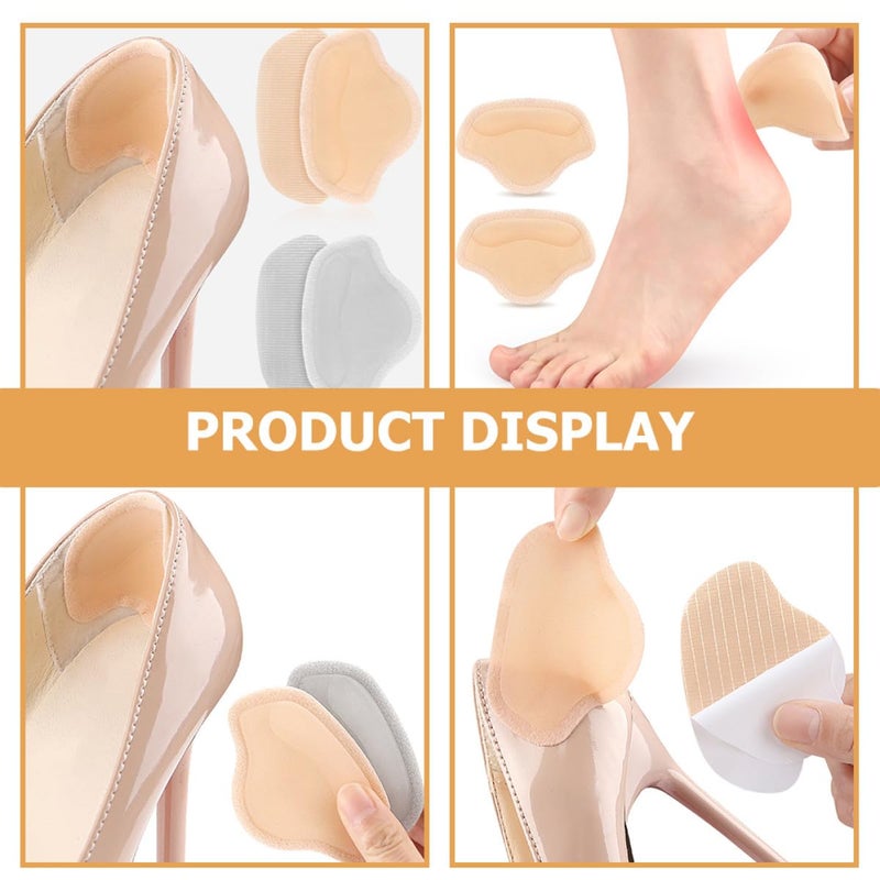 Self Adhesive Heel Pads 2 Pairs Replaceable Wear Resistant Cushions Skin Gray Colors - Image 4