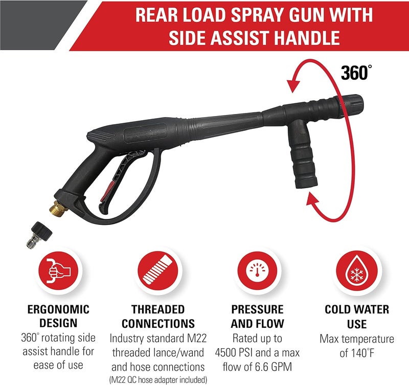 Simpson Cleaning Universal Pressure Washer Gun with Side Assist Handle for Cold Water Machines Use up to 4500 PSI - Image 2