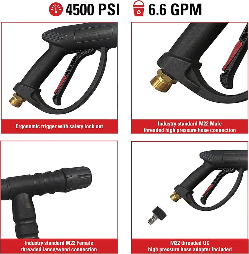 Simpson Cleaning Universal Pressure Washer Gun with Side Assist Handle for Cold Water Machines Use up to 4500 PSI - Image 3