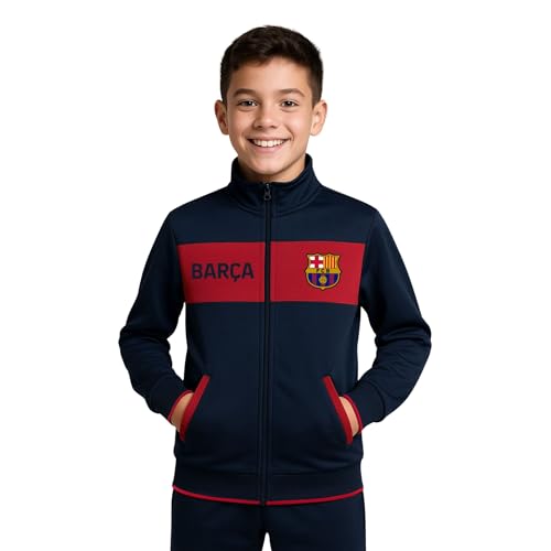 Icon Sports جاكيت رياضي رسمي مرخص من أيكون سبورتس لنادي برشلونة لكرة القدم - للأطفال غير محدد الجنس - FCB52TJ Navy YM - Image 5
