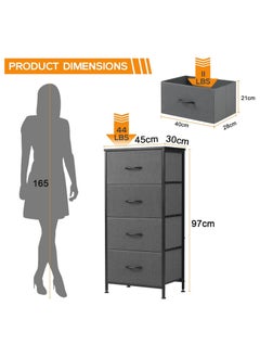 Chulovs Dresser with 4 Drawers, Storage Tower, Organizer Unit, Fabric Dresser for Bedroom, Hallway, Nesting Tables, Entryway, Closets, Sturdy Steel Frame, Wood Top, Easy Pull Handle  - Image 2
