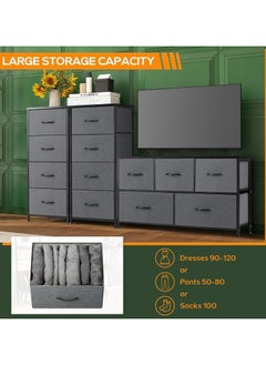 Chulovs Dresser with 4 Drawers, Storage Tower, Organizer Unit, Fabric Dresser for Bedroom, Hallway, Nesting Tables, Entryway, Closets, Sturdy Steel Frame, Wood Top, Easy Pull Handle  - Image 4