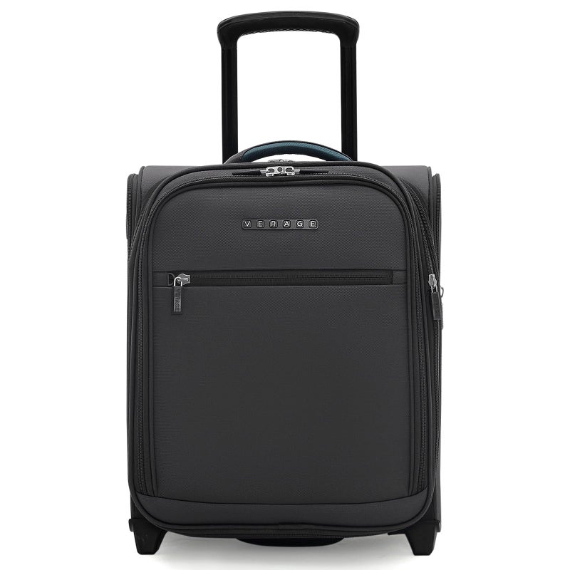 Verage 16 inch Underseat Carry On Luggage with Wheels Grey Softside Small Suitcase Spinner Wheeled Rolling Travel Laptop Bag for Airlines Airplanes Short Trip Men Women - Image 2